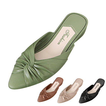 Women's Summer New PVC Fashion Pointy Solid Color Daily Casual Indoor And Outdoor Sandals Beach Flip-flops  Low Heel Sandals