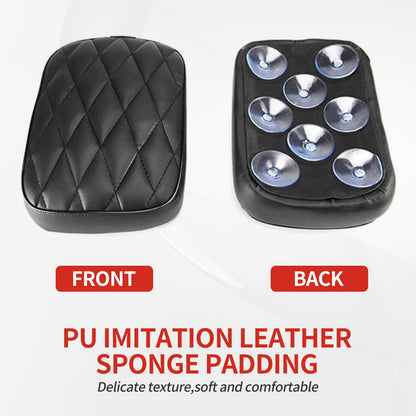 Para capa de assento de motocicleta universal, 8 ventosas roxas padrão diamante preto PU couro almofada antiderrapante conforto