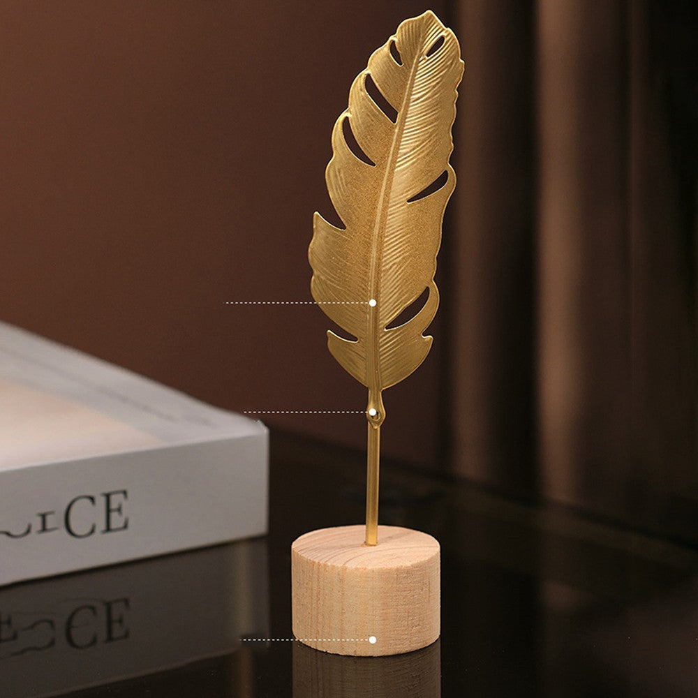 Nordic Gold Ginkgo Leaf Crafts Leaves Sculpture Luxury Living Room Decor Home Decoration Accessories Office Desktop Ornaments