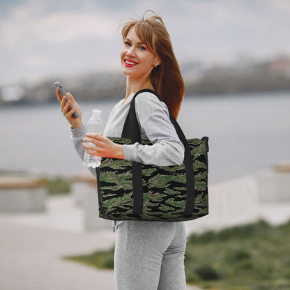 Tiger Stripe Camouflage Military Camo Beach Travel Bag Large Capacity Tote Bags for Gym Yoga Women Shopping Duffle Shoulder Bag