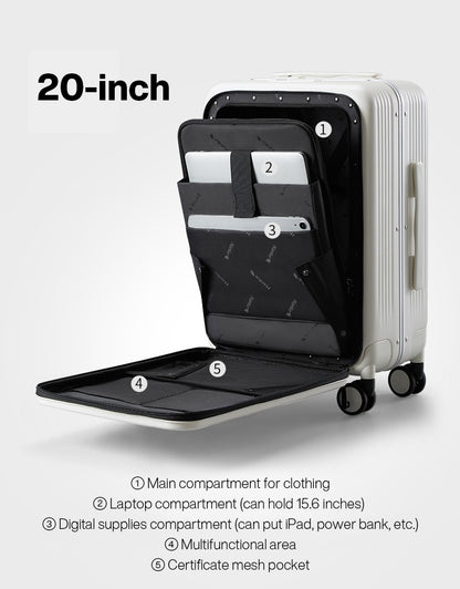 Hanke New Design Luggage Business Travel Suitcase Carry On Boarding Cabin Trolley Case PC Material Rolling Spinner Wheels