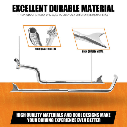 Motorcycle Chrome Dual Exhaust System For Harley Softail Fatboy FLSTF Deluxe 2007-2017 Breakout FXSB 13-2016 Slim Exhaust Pipe