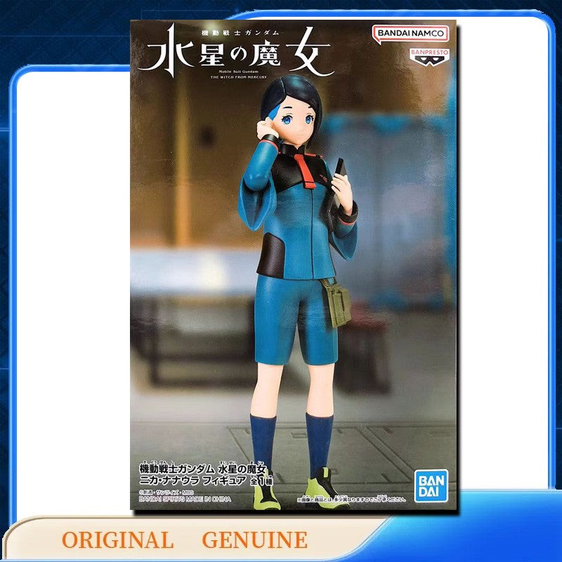 Bandai Original Genuíno BANPRESTO SULETTA CHUATURY NIKA MIORINE ELAN GUEL Qposket Bonecos de Ação de Anime Brinquedos de Presente Enfeites de Modelo