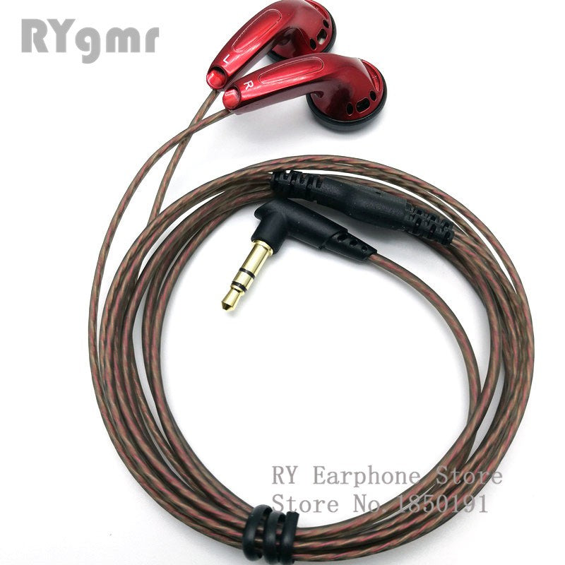 Fone de ouvido intra-auricular original RY4S de 15mm com som de qualidade musical Fone HIFI (fone estilo MX500) Cabo hifi de 3,5mm com conector em L