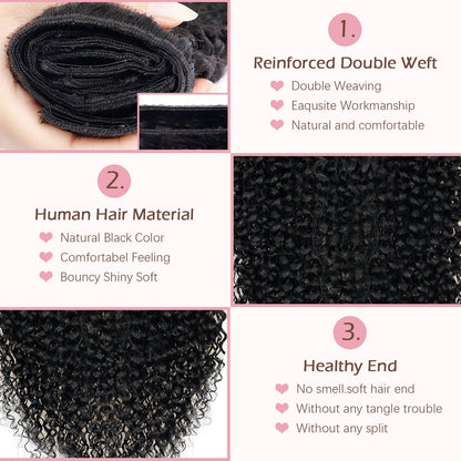 Extensões de Cabelo com Clipe Ondulado de Água Cabelo Humano Real Cacheado Profundo com Clipe para Mulheres 8 Peças 120G Extensões de Cabelo Humano Remy Brasileiro