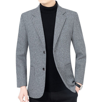 2025 Spring/ Autumn New Men's Blazer - Business Casual Single Suit Jacket for Middle-Aged Gentlemen