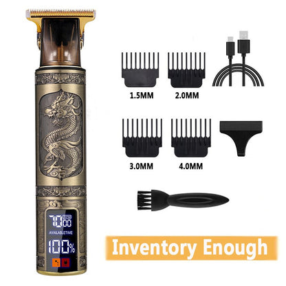 Electric Barber T9 Upgraded LCD Rechargeable Retro Oil Head Carving Electric Push Shear Pubic Hair Clipper Machine for Women