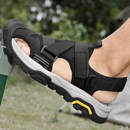 Non-Slip Sunnmer Fashion Flats Men's Breathable Sandals Lightweight Outdoor Sport Sandals Anti-collision Toe Male Beach Shoes