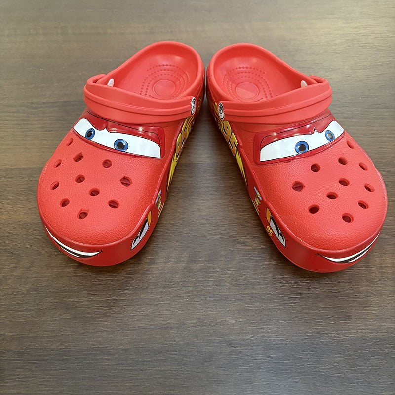 Desenho Animado Disney Pixar Relâmpago McQueen Chinelos Buraco Sólidos Impermeáveis Chinelos Ajustáveis Sandálias para Exterior Respiráveis Sapatos de EVA Presente