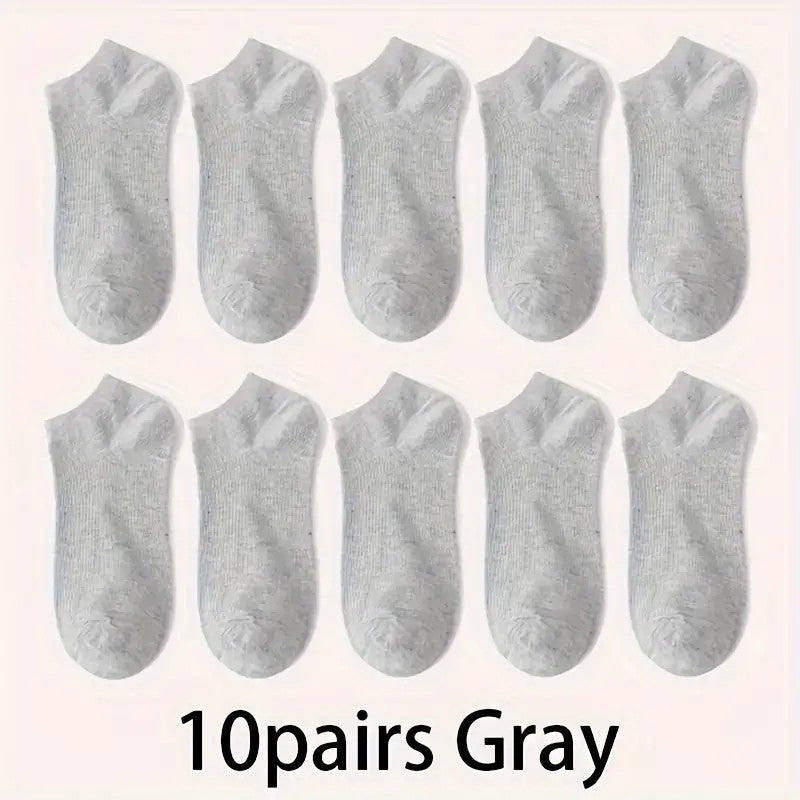 5/10-Pack Unisex Comfort-Fit Ankle Socks For All, Breathable & Lightweight - Ideal For Sports & Daily Wear