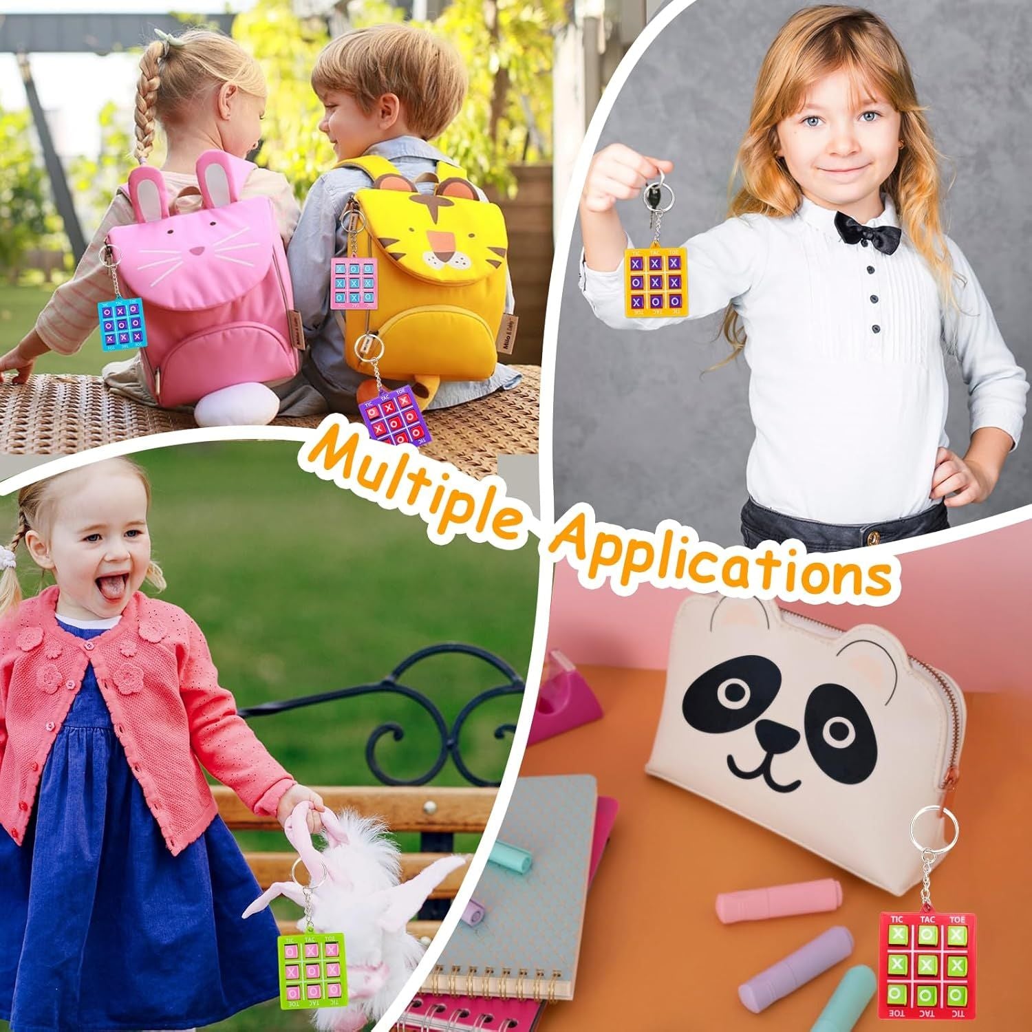 1/8pcs Tic Tac Toe Game Kids Educational Toy with Keychain Birthday Party Gift Goodie Stuffers Bag Pinata Filler Classroom Prize
