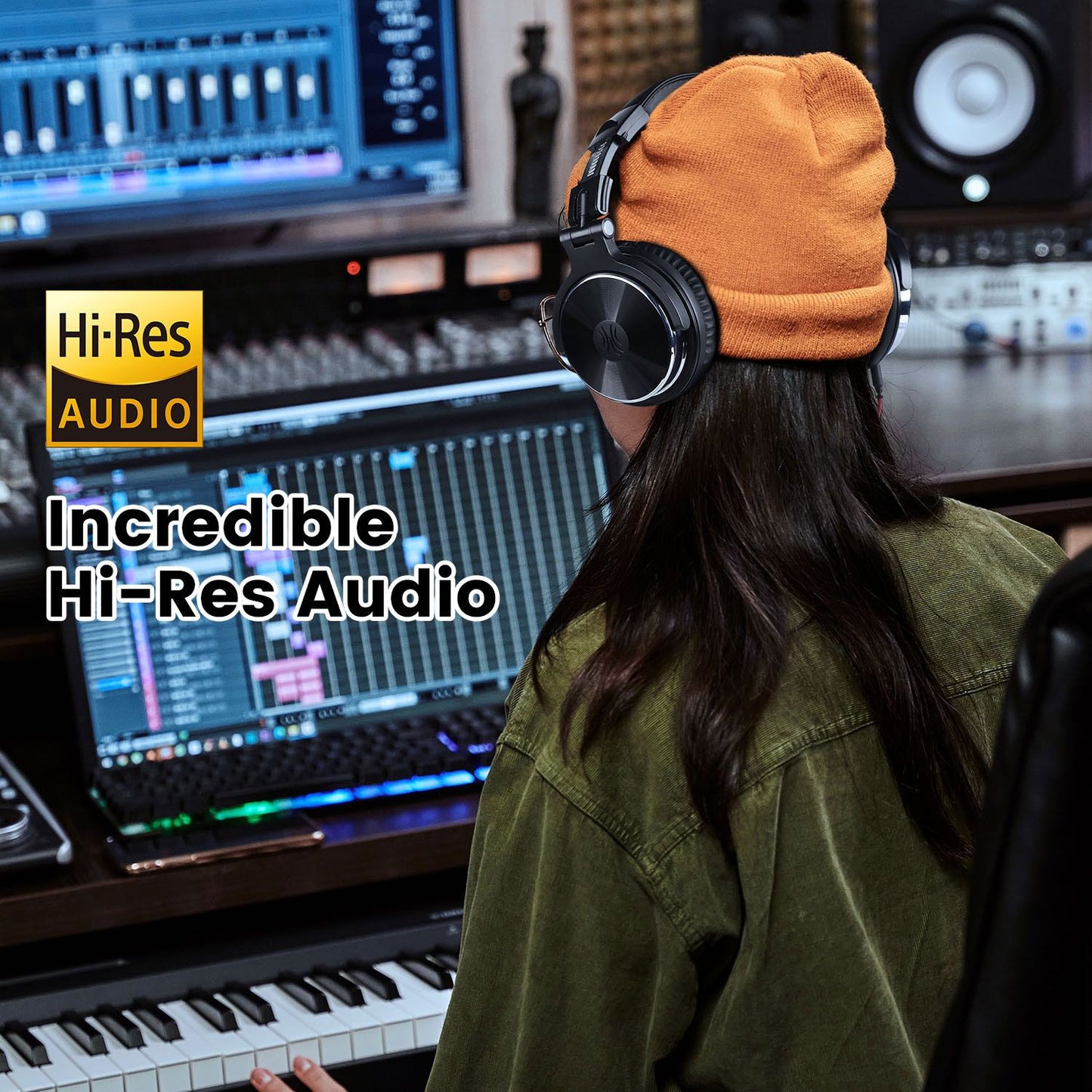 Oneodio Pro 10 Wired Studio Headphones Stereo Professional DJ Headphone with Mic Over Ear Monitor Earphones Bass Headsets