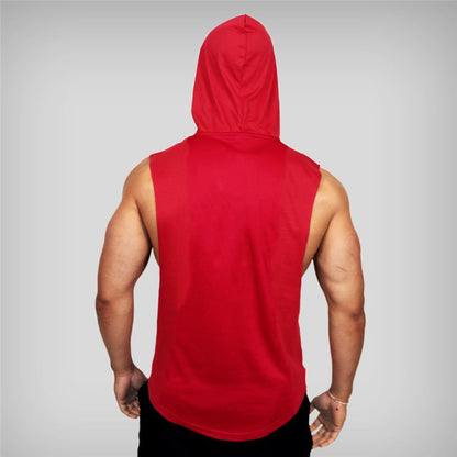 Gym Fitness Loose Sleeveless Vests Street Hip Hop Basketball Hooded Tank Tops Cotton Breathable Shirt Mens Bodybuilding Hoodie