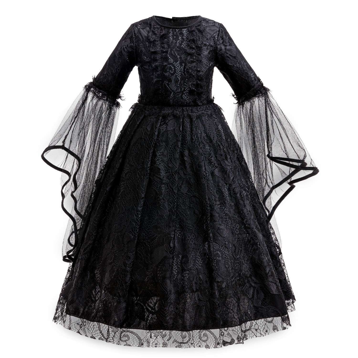 Halloween Costume Cartoon Maleficent Cosplay Dress Fancy Witch Disguise Robe Carnival Devil Queen Dot Tulle Frock