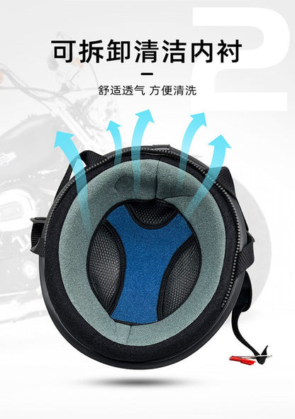 Capacete de motocicleta, equipamento de segurança para proteção de pilotagem de snowmobile masculino e feminino, capacete retrô elegante,