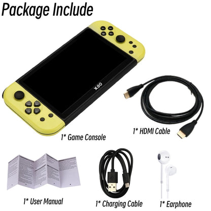 10000 Free Games X80 Portable Game Console 7 Inch Screen Handheld Game Player 16GB For PS1/MAME Retro Arcade Game Support TV Out