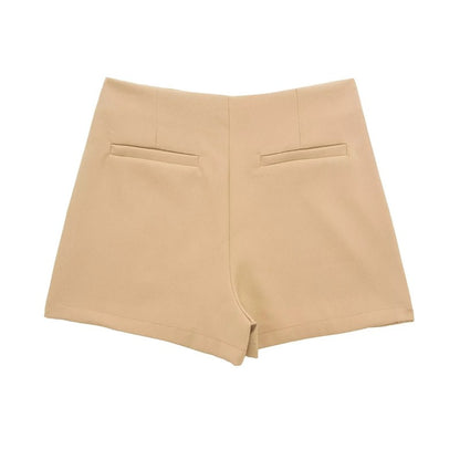 MUJER 2025 Asymmetric Skort For Women Black High Waist Mini Skirt Shorts Women C