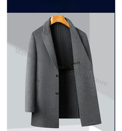 Double Faced Wool Overcoat Man 2025 Winter New Classic Business Casual Notch Lapel TrenchCoat Premium Medium Long Styles? Coat