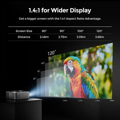 Projetor ULTIMEA Apollo P40 Full HD 1080P Nativo, Suporte a 4K, Projetor de Cinema Doméstico Inteligente com WiFi, Bluetooth e Foco Automático