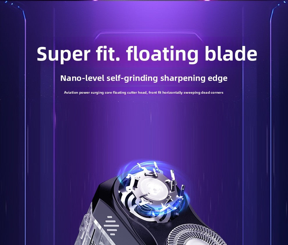 Powerful Dual Blade Mini Electric Smart Shaver Digital Display Beard Trimmer Tool 36Db Household& Car