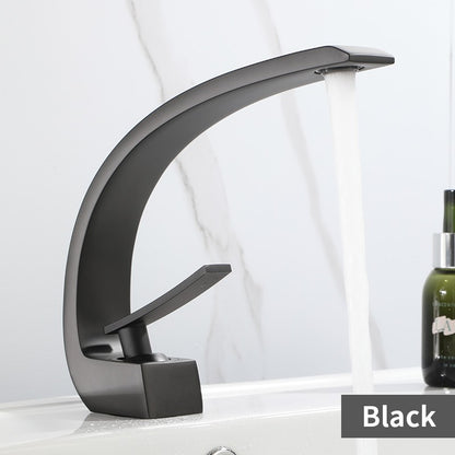 Basin Faucet Modern Bathroom Mixer Tap Black/Gold Wash basin Faucet Single Handle Hot and Cold Waterfall Faucet