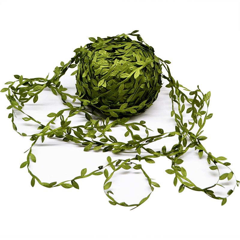 10/20M Silk Leaf-Shaped Handmake Artificial Green Leaves Faux Vines Bathroom Decorative Diy Wreath Accessories Home Decoreation
