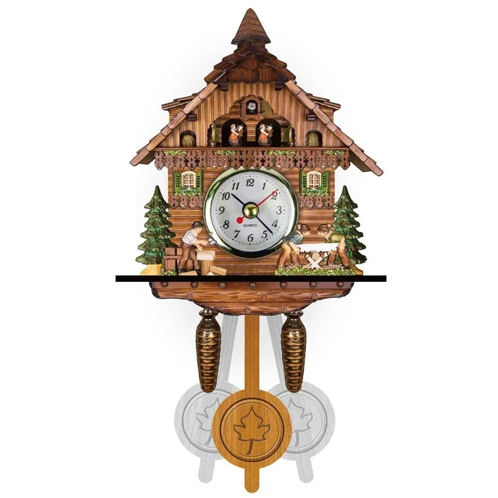 Wooden Hanging Wall Clock Bird Alarm Clock Cuckoo Clocks For Home Kid's Room Decoration Quartz Watch Decorative Home Decor
