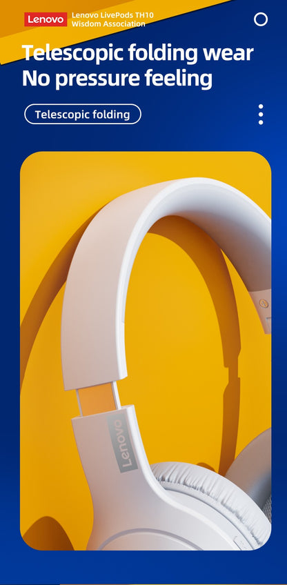 Fone de ouvido Lenovo Thinkplus TH10 TWS Estéreo com baixa latência e longa duração para jogos, fones de ouvido Bluetooth para música com microfone