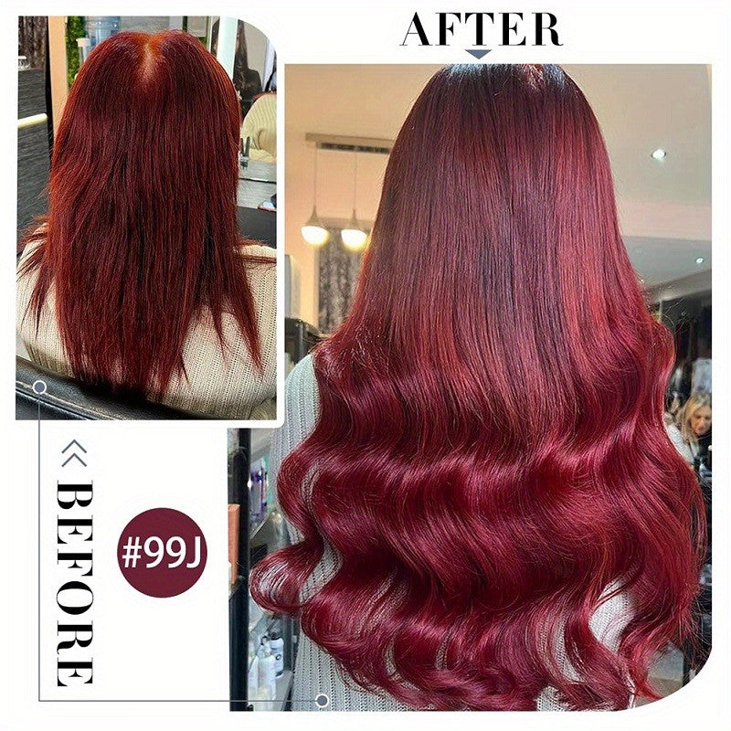 Extensões de Cabelo Borgonha com Fita Adesiva, Cabelo Humano Real, Extensões Vermelhas #99j Preto para Prata Liso para Mulheres