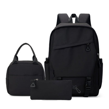3pcs/set Campus Student Backpack, Boys Girls School Bags for Teen Men Women Tote Bag Clutch Pocket, Nylon Backpacks Travel Bag