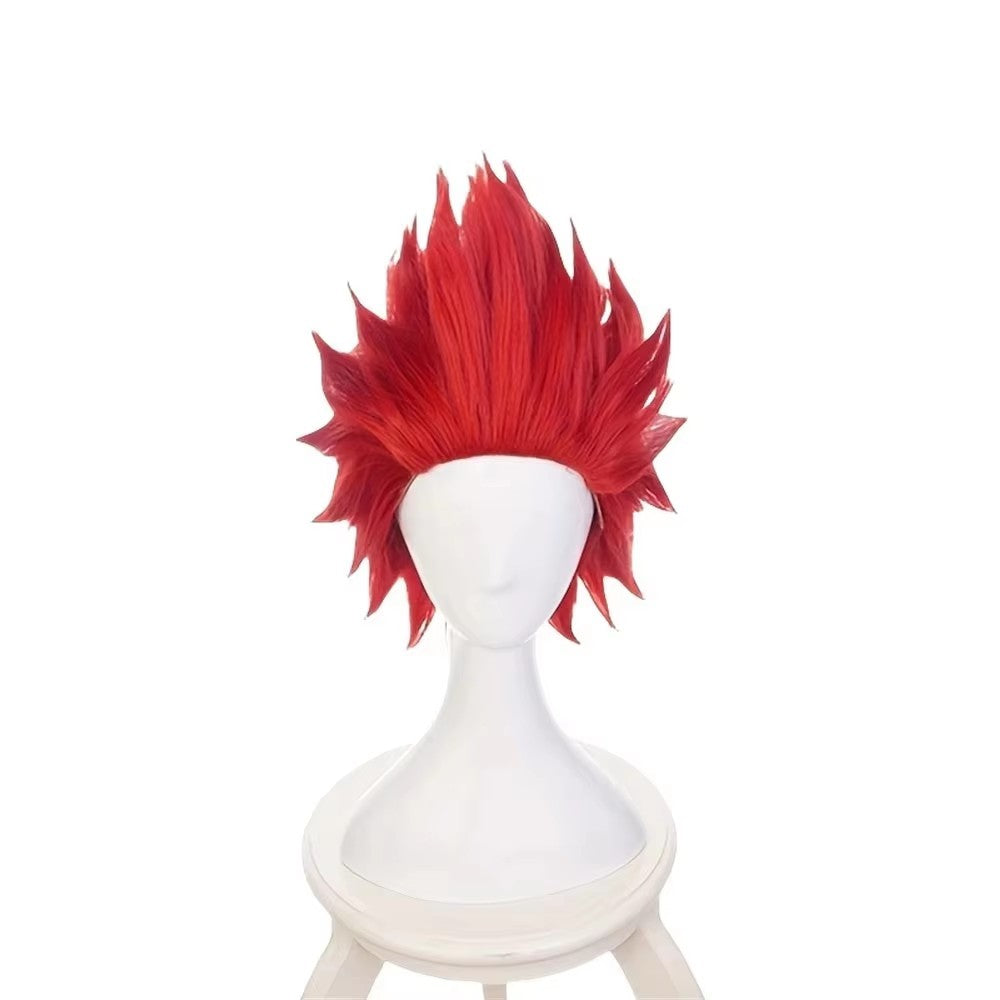Anime Cosplay Kirishima Eijiro Peruca Curta Lisa Vermelha Cabelo Sintético Peluca Para Frieren Festival Adereços de RPG