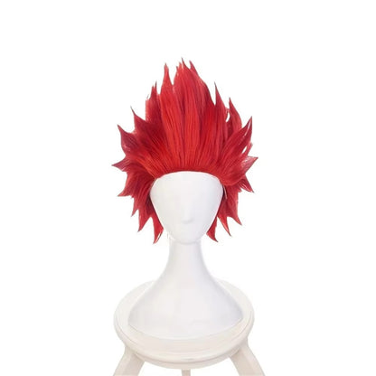 Anime Cosplay Kirishima Eijiro Peruca Curta Lisa Vermelha Cabelo Sintético Peluca Para Frieren Festival Adereços de RPG