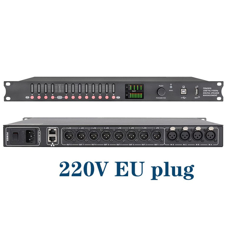 DP48X Processador de Áudio Digital Profissional 4 Entradas 8 Saídas Processador Drive Rack com RIR DEQ Sistema de Gerenciamento de Alto-falantes 192KHZ