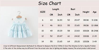 Baby Girl Clothes Summer Cotton Solid Color Lapel Sleeveless Baby Girl Dresses Cute Girls Beach Dresses