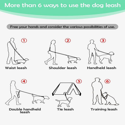 Coleira para Cachorro Mãos Livres para Passear, Correr, Caminhar, Ajustável, com Cinto na Cintura, Alça de Peito, Corda de Tração e Acessórios para Cães