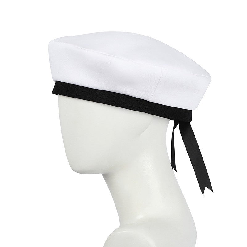 Women Spring Summer Sailor JK Uniform Full Set, Japanese Academy Outfit with Top Pleated Skirt Hat Bow Tie Socks