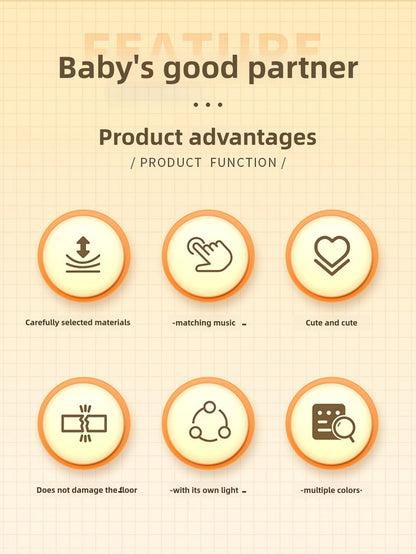 Children's Pull-Along Snail Toy, Baby Learning to Walk and Crawl Toy, Pull String Leash with Lights and Music