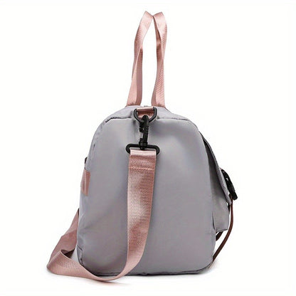 Women's Durable Nylon Sports Gym Bag with Shoe Compartment - Multifunctional Fitness Duffle for Yoga, Travel & Weekend Trips