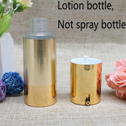 15ml 30ml 50ml Gold Silver Wire-drawing Airless Bottle High Quality UV Coating Refillable Lotion Push Bottles Packing 10pcs/lot