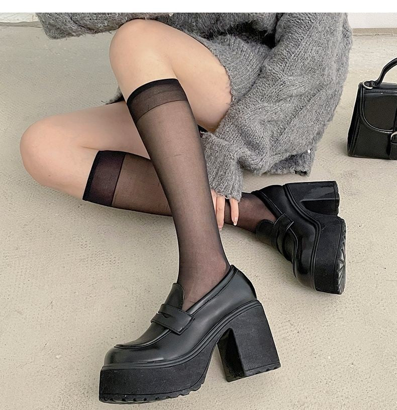 autumn Platform Mary Jane Shoes Ladies Hot Sale High Heels Loafers Women Shoes Retro Chunky Heels Pumps Woman Uniform College
