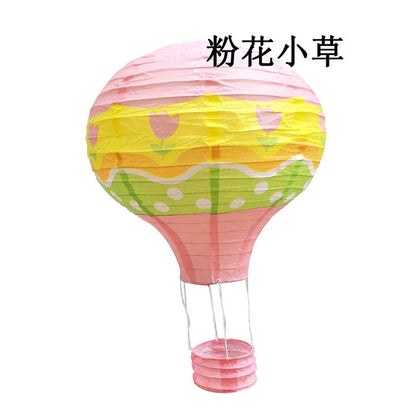1pc Ceremony Holiday Party Folding Paper Lantern Hot Air Balloon Shape 30/40cm Pink Blue For Kids Baptism Birthday Wedding Decor