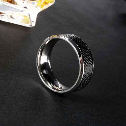 High Quality Stainless Steel Men Rings Western Titanium Steel Black White Ring For Fashion Jewelry