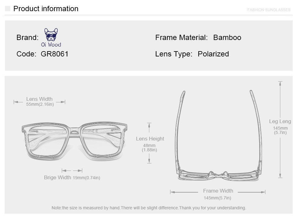 Oi Wood Óculos de Sol Quadrados para Homens e Mulheres Óculos de Madeira Lentes Azuis Polarizadas Óculos Masculinos Óculos de Luxo