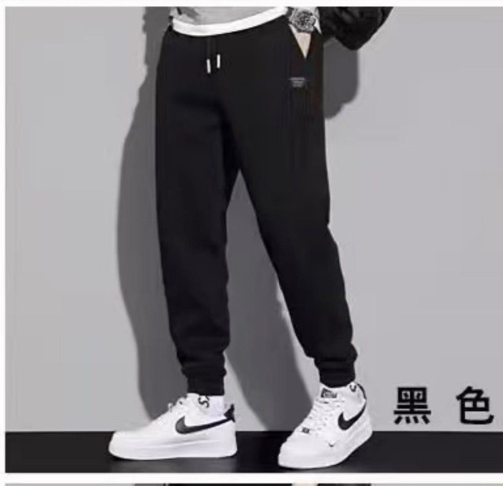 Calças Compridas Masculinas Primavera e Outono com Cordão Elástico na Cintura Casual, Calças Esportivas Masculinas Folgadas
