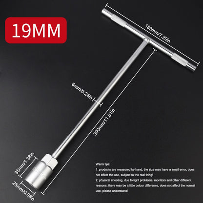 Chave de Soquete T de 6-19 mm Chave de Porca Sextavada Chaves de Fenda Hexagonais Estendidas Pneus Automotivos Máquinas Ferramentas Manuais de Reparo para Oficina