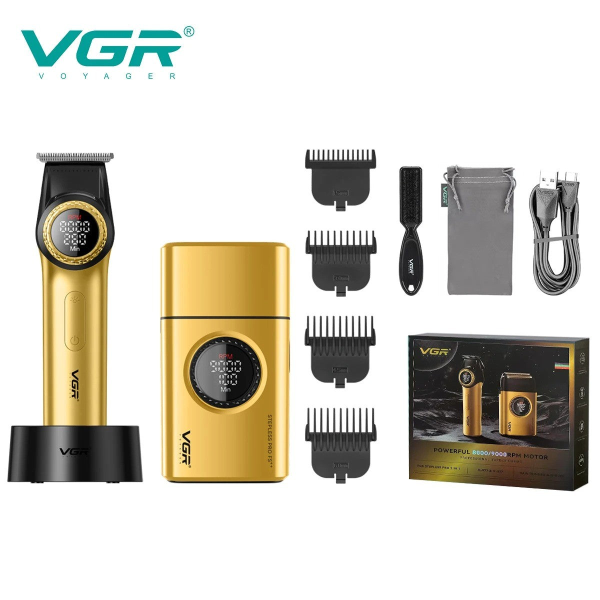 VGR Hair Trimmers Professional Hair Clippers Electric Hair Clippers 0MM Trimmer Reciprocating Mens Beard Trimmers V-977 V-377