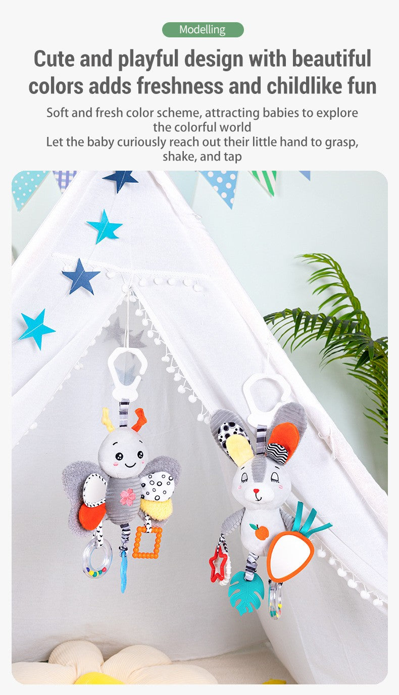 Chocalhos de Bebê Móbiles Desenho Animado Sino Animal Brinquedo Crianças Educação Precoce Desenvolvimento Sensorial Aperto de Mão Coelho Pinguim Chocalhos Brinquedos Presente