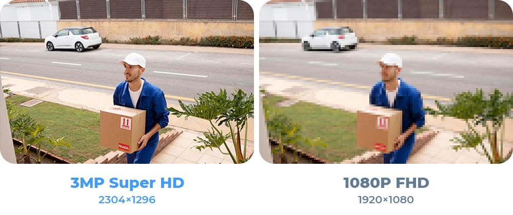 H.VIEW PIR Battery Powered Camera Wireless Outdoor, 2K 3MP WiFi Security Camera with Spotlight Siren, 2-Way Audio, Waterproof