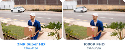 H.VIEW PIR Battery Powered Camera Wireless Outdoor, 2K 3MP WiFi Security Camera with Spotlight Siren, 2-Way Audio, Waterproof