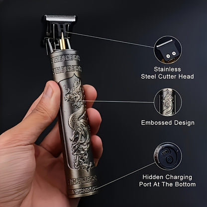 Professional Men's Electric Hair Clipper, USB Rechargeable Trimmer for Beard & Haircut, Cordless Grooming Kit, Father's Day Gift